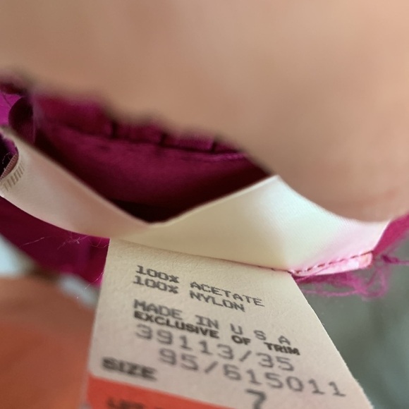 Gunne‎ Sax Jessica McClintock XS satin cocktail dress romantic Fuchsia ruched - Picture 5 of 16